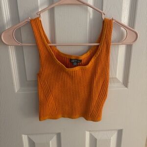 wild fable Ribbed Cropped Tank Top - Bright Orange